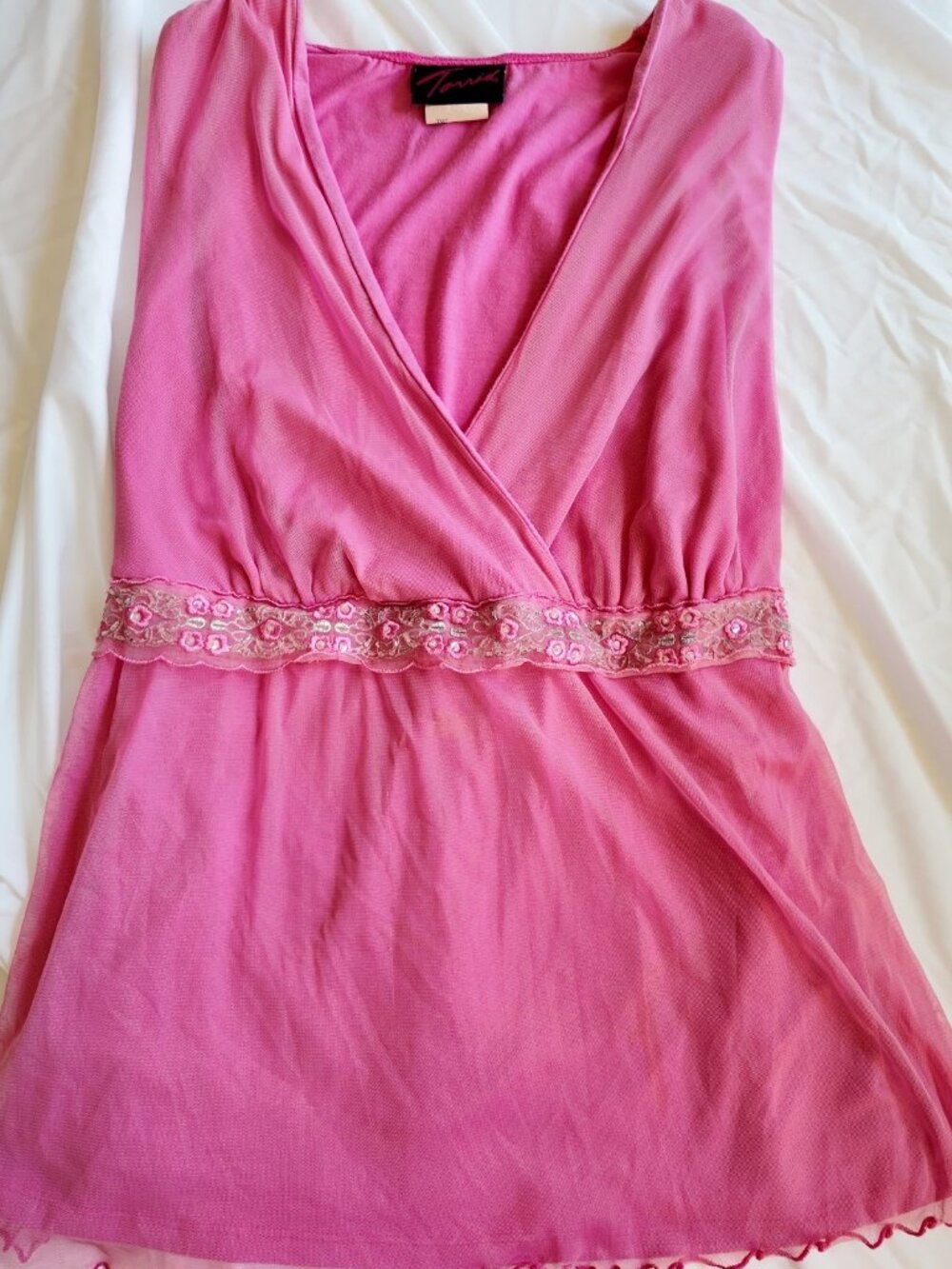 Vintage Torrid Babydoll Top Floral Lace Size 2 2X Coquette Y2K 2000s